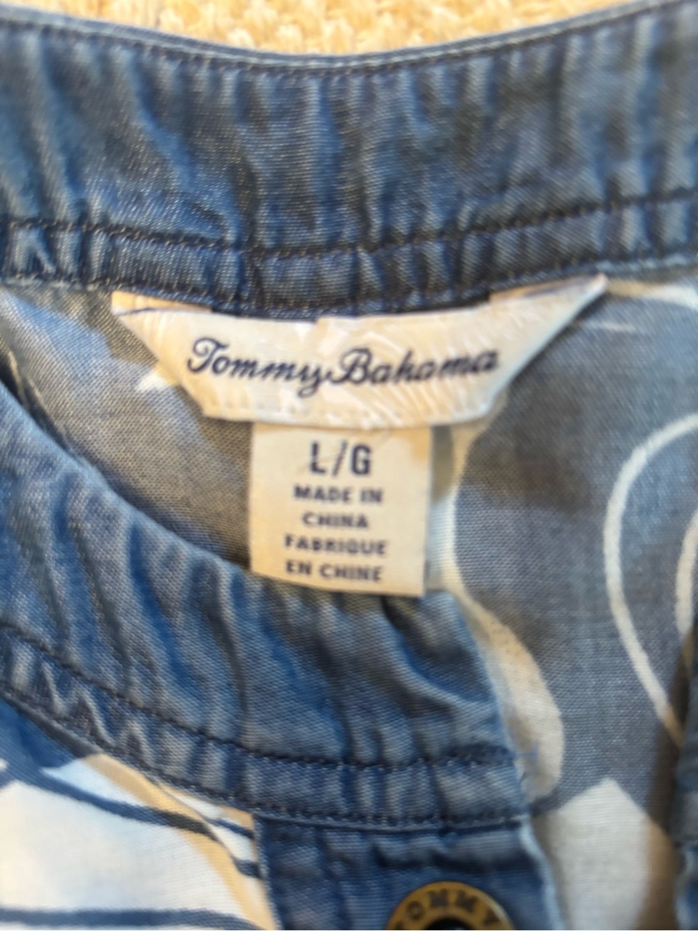 Tommy Bahama Blue & White Floral Midi Dress Large - Picture 4 of 7